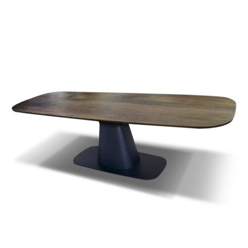 錐柱雕塑橢圓餐桌 融合自然與雕塑美學：圖片 1