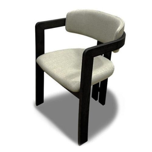 實木繃布圓背餐椅 符合人體工學舒適感：圖片 1