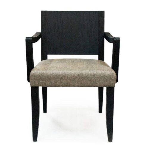 黑色實木扶手皮革餐椅 簡約線條的居家風格：圖片 1