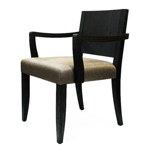 黑色實木扶手皮革餐椅 簡約線條的居家風格：圖片 2