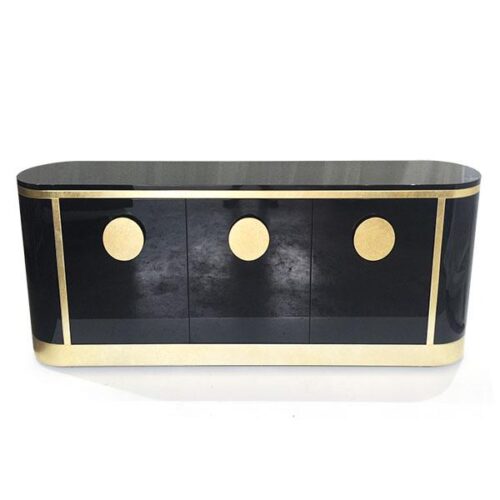 黑鋼烤奢華金箔餐櫃 法式奢華的空間焦點：圖片 1