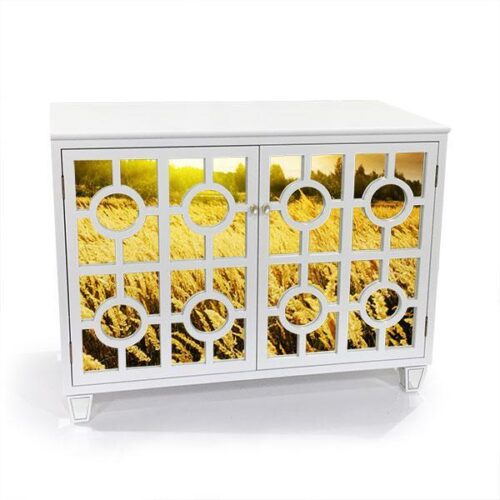 白色鏤空嵌鏡餐櫃 營造法式田園詩意氛圍：圖片 1