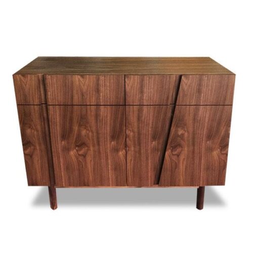 胡桃斜切線條餐櫃 建築美學造型設計：圖片 1