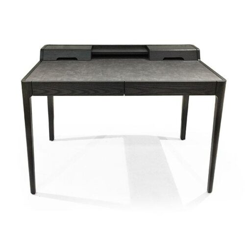 北歐黑橡繃皮書桌 營造北歐極簡氛圍：圖片 1