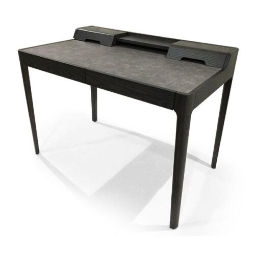 北歐黑橡繃皮書桌 營造北歐極簡氛圍：圖片 2