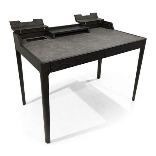 北歐黑橡繃皮書桌 營造北歐極簡氛圍：圖片 3