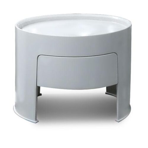 灰色橢圓單抽床頭櫃 極簡櫃的乾淨魔法：圖片 1