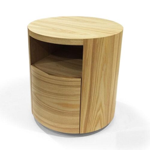 溫潤圓橡實木床頭櫃 展現北歐自然質感：圖片 1