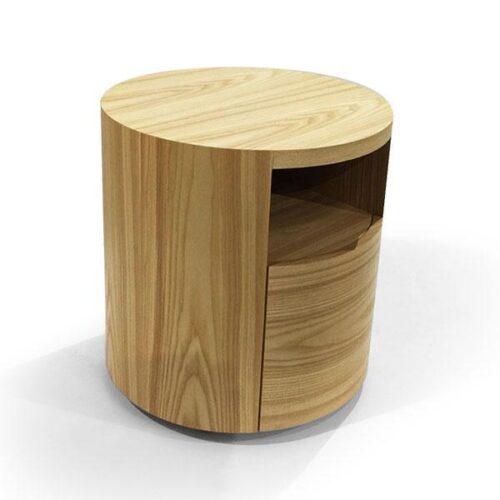 溫潤圓橡實木床頭櫃 展現北歐自然質感：圖片 2