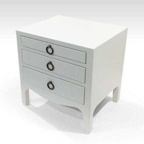優雅三抽白漆床頭櫃 優雅床邊收納：圖片 2