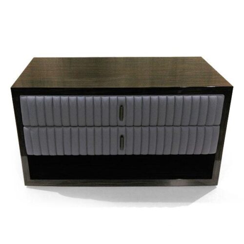 黑檀鋼烤雙抽床頭櫃 低調奢華質感：圖片 1