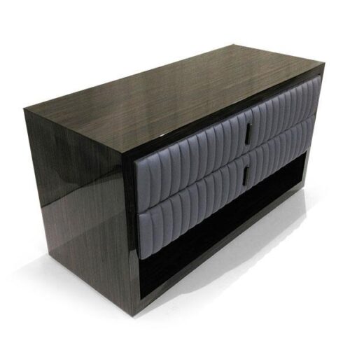 黑檀鋼烤雙抽床頭櫃 低調奢華質感：圖片 2