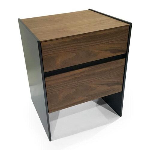 黑鐵邊框胡桃木床頭櫃 現代北歐質感：圖片 2