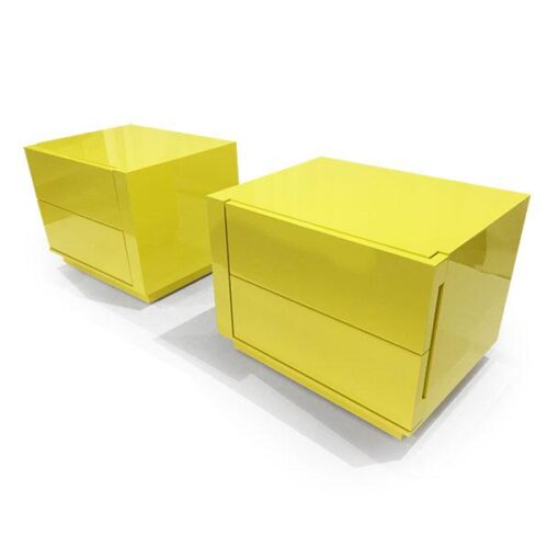 鋼烤檸檬黃床頭櫃 提升空間亮度與活力：圖片 1