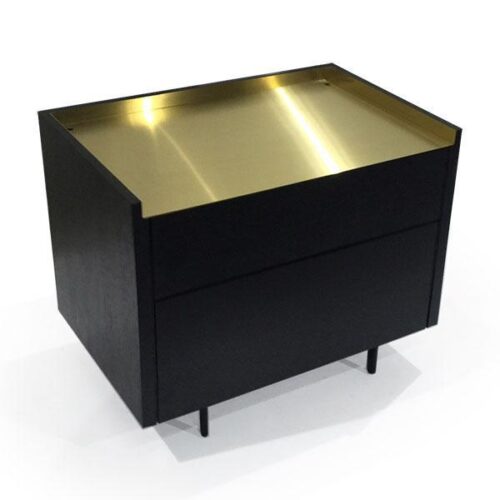 嵌金檯面極簡床頭櫃 床頭低調奢華：圖片 1