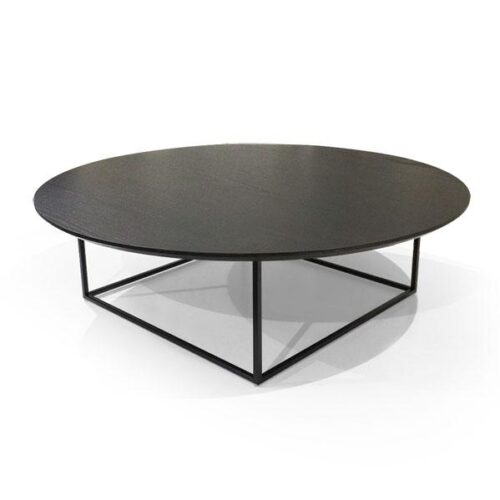 圓形橡木紋黑鐵腳茶几 輕盈工業風新定義：圖片 2