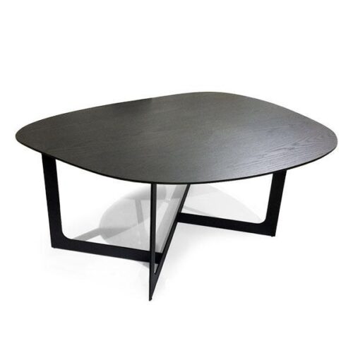 圓弧型橡木黑鐵腳茶几 工業有機完美混搭：圖片 2