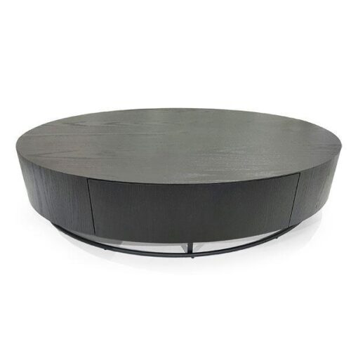 影弧橢圓橡木鐵腳茶几 低調奢華質感：圖片 1