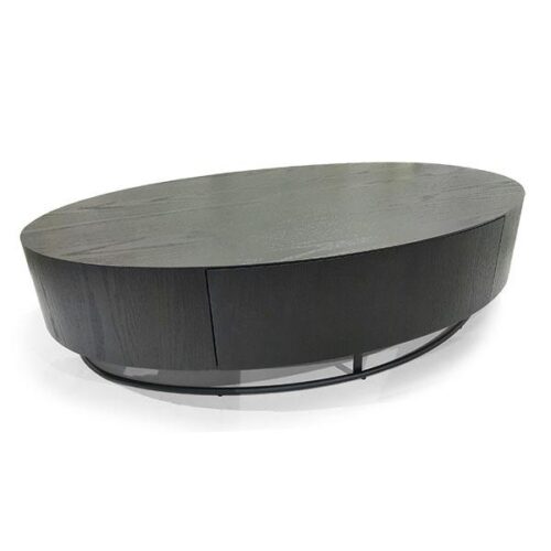 影弧橢圓橡木鐵腳茶几 低調奢華質感：圖片 2