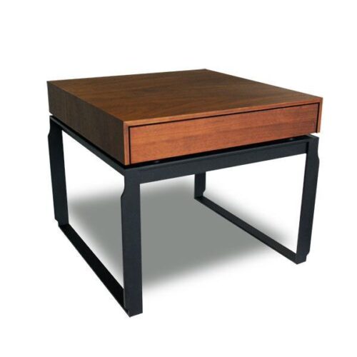 胡桃木黑鐵懸浮方几 懸浮視覺輕盈穩固：圖片 1