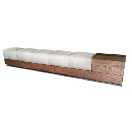 木紋帶几沙發長椅 視覺輕盈放大玄關空間：圖片 1