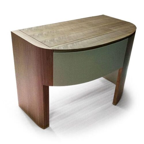 弧月木紋繃皮掀鏡化妝台 從辦公到化妝一桌搞定：圖片 2