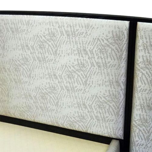 弧線織紋實木框繃布床組 現代低調奢華：圖片 3