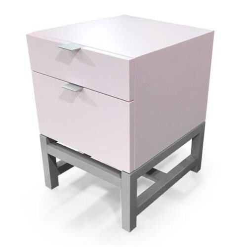 少女心粉色床頭櫃 方正設計甜美實用：圖片 2