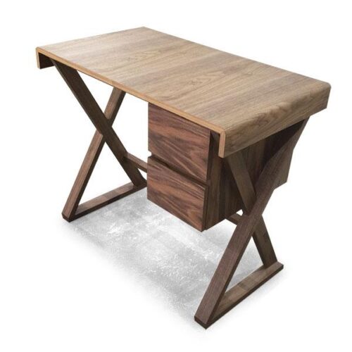 胡桃雙弧邊X腳書桌 營造溫暖氛圍：圖片 1