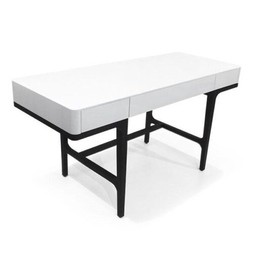 純白實木黑腳書桌 空間輕盈升級：圖片 2