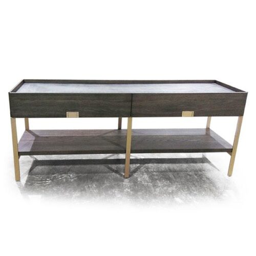 雙層雙抽金屬腳端景櫃 空間的奢華邊界：圖片 1