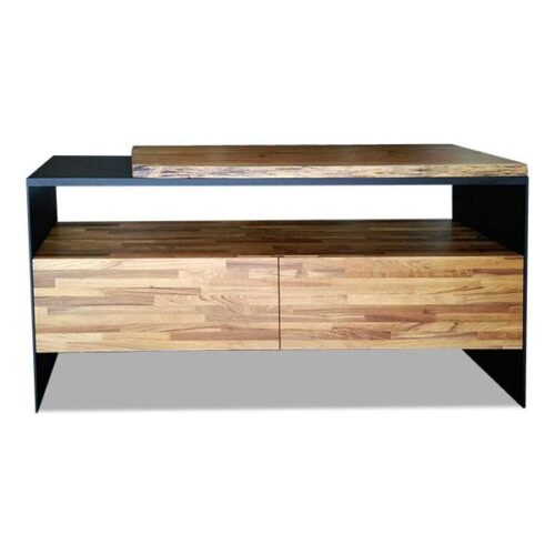 黑鐵實木雙層邊櫃 提升空間機能美感：圖片 1