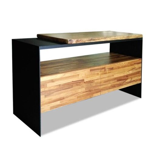 黑鐵實木雙層邊櫃 提升空間機能美感：圖片 2