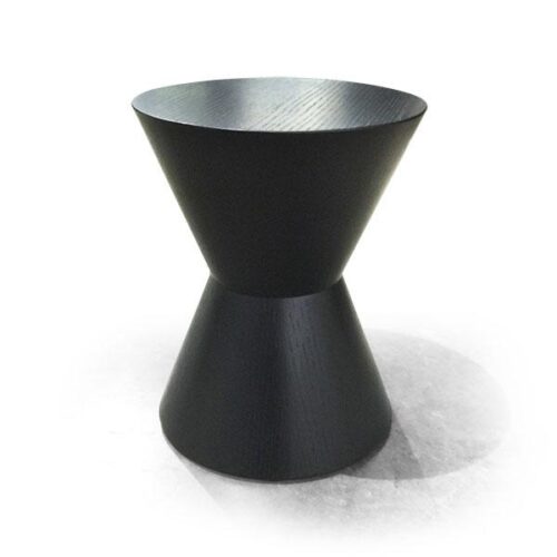雙錐黑漆鼓凳圓几 極簡現代雕塑感：圖片 1
