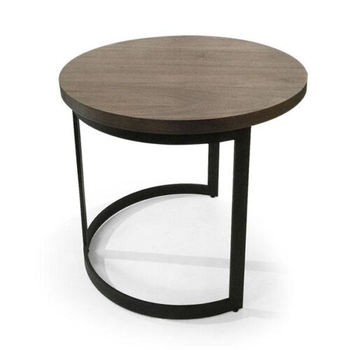 圓形木染鐵腳茶几 提升空間現代感：圖片 1