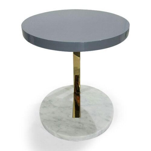 鈦金腳鋼烤大理石底圓几 現代輕奢居家時尚：圖片 1