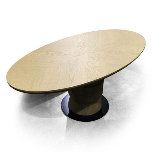 淺橡橢圓單柱餐桌 現代餐桌新經典：圖片 1