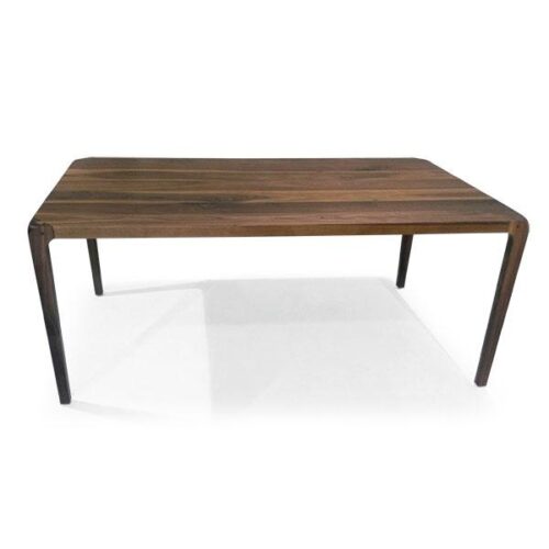 全胡桃實木弧腳長餐桌 日式極簡禪意：圖片 1