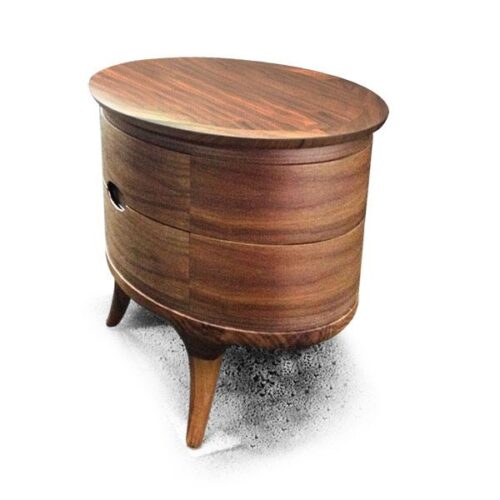 優雅胡桃橢圓床頭櫃 點亮居家藝術：圖片 2