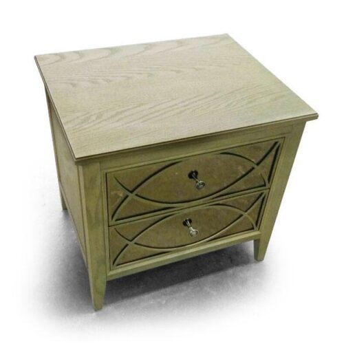 橡木嵌鏡面雙抽床頭櫃 優雅床邊首選：圖片 1