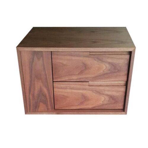 胡桃木紋2抽床頭櫃 簡潔線條極簡美學：圖片 1