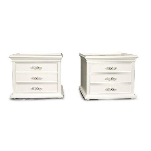 水晶三抽白色床頭櫃 細膩華麗浪漫滿分：圖片 3