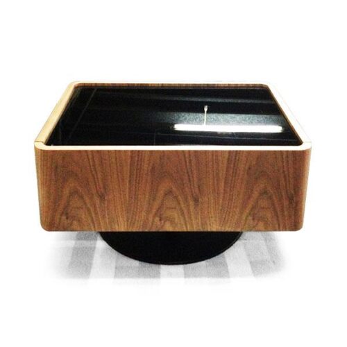 方形黑玻檯面床頭櫃 展現北歐工藝質感：圖片 1