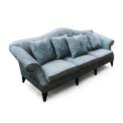 歐式葉紋絨布三人沙發 自然綠意藝術：圖片 1