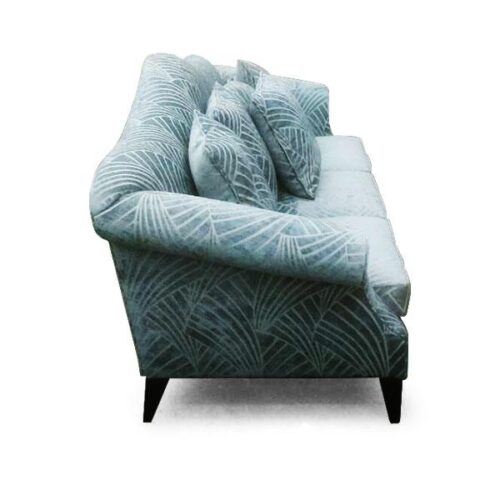 歐式葉紋絨布三人沙發 自然綠意藝術：圖片 2