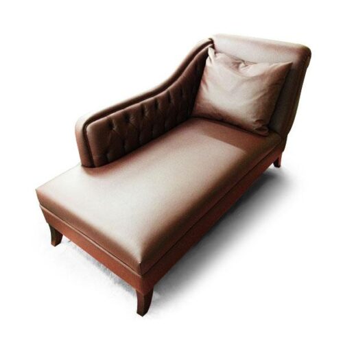 美式棕色皮革貴妃椅 舒適永恆優雅：圖片 1