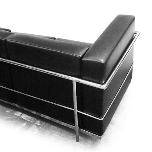 亮銀金屬框架皮革沙發 永恆現代主義：圖片 3