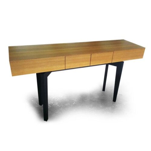 胡桃三抽黑腿邊櫃 玄關的北歐暖調：圖片 1