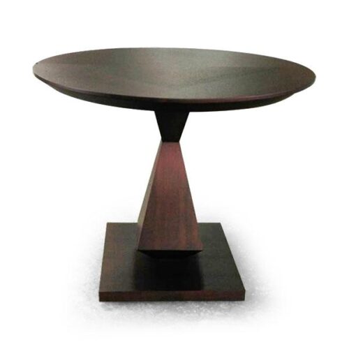 實木紋錐體腳座圓桌 雕塑般藝術美感：圖片 1