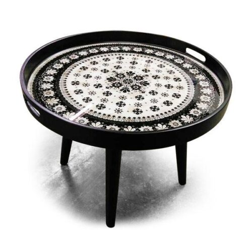 曼陀羅印花托盤茶几 東方異國韻味：圖片 1
